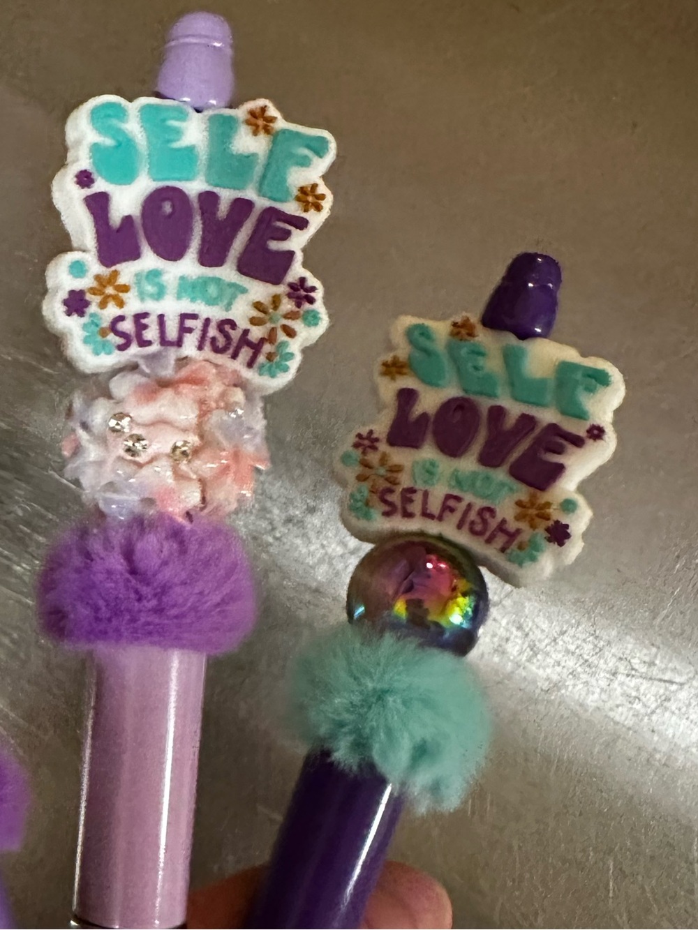 Purple Self-Love Is Not Selfish Plush Pen Set